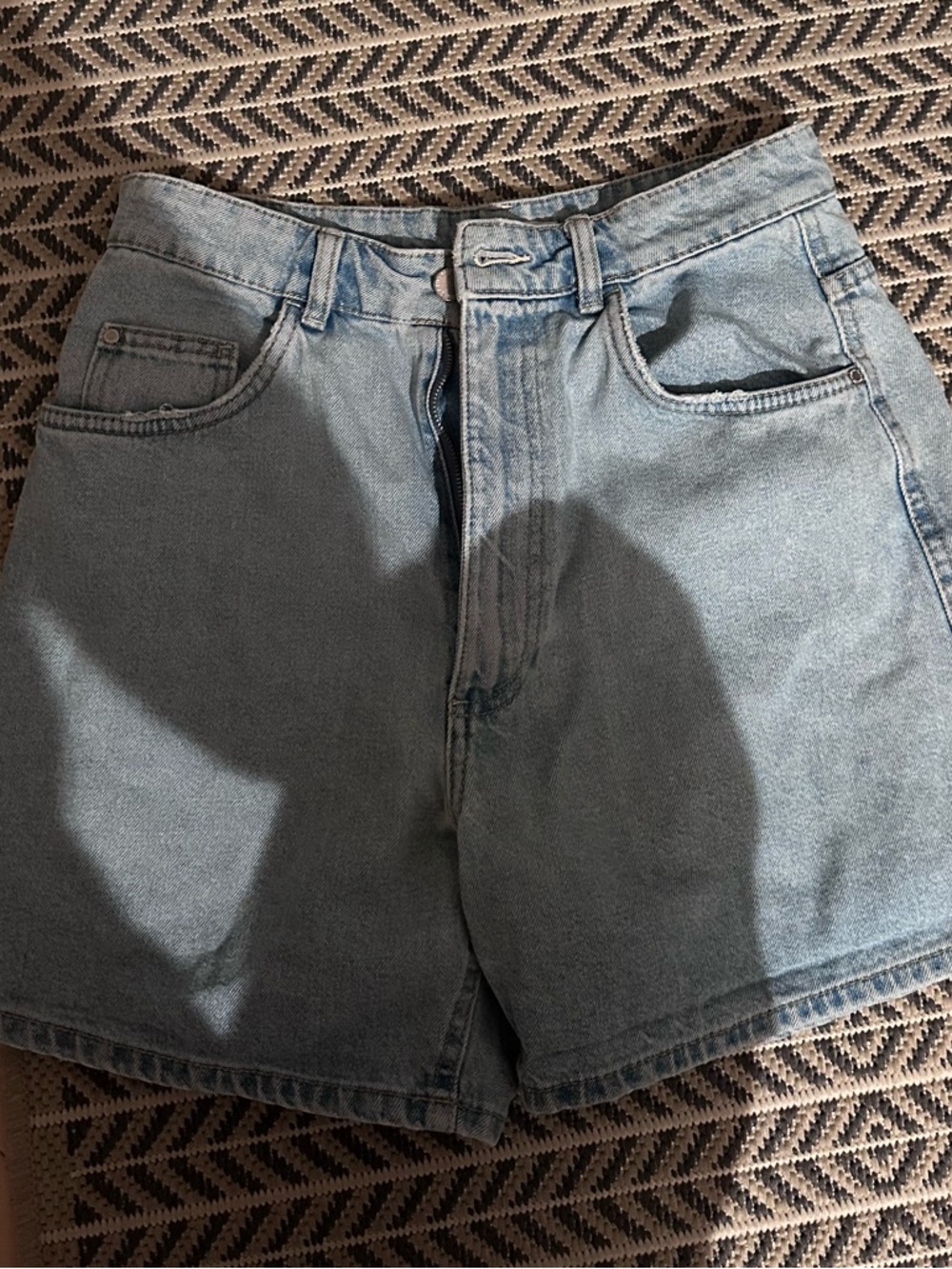 High-Rise Light Blue Denim Women’s Shorts